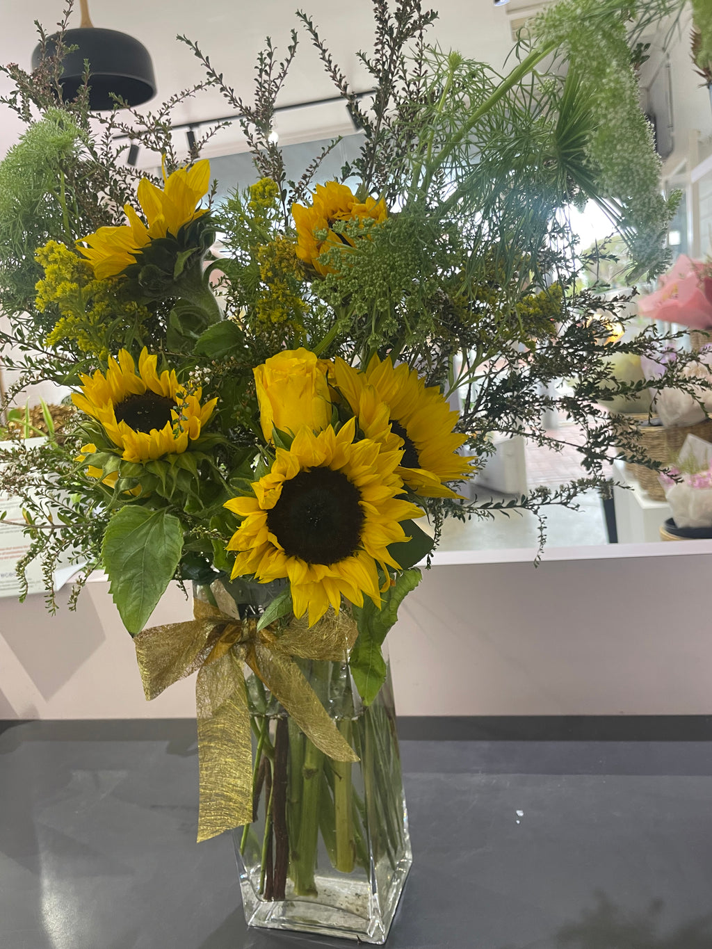 Sunshine & Smiles — Sunflower Vase Arrangement